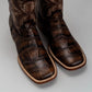 Men's Square-toe Crocodile Leather Cowboy Boots