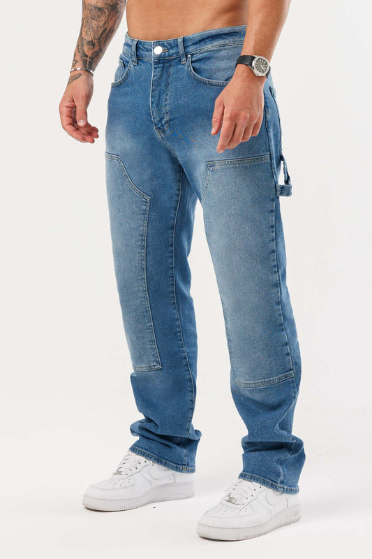 Men's Relaxed Fit Cargo Denim Jeans