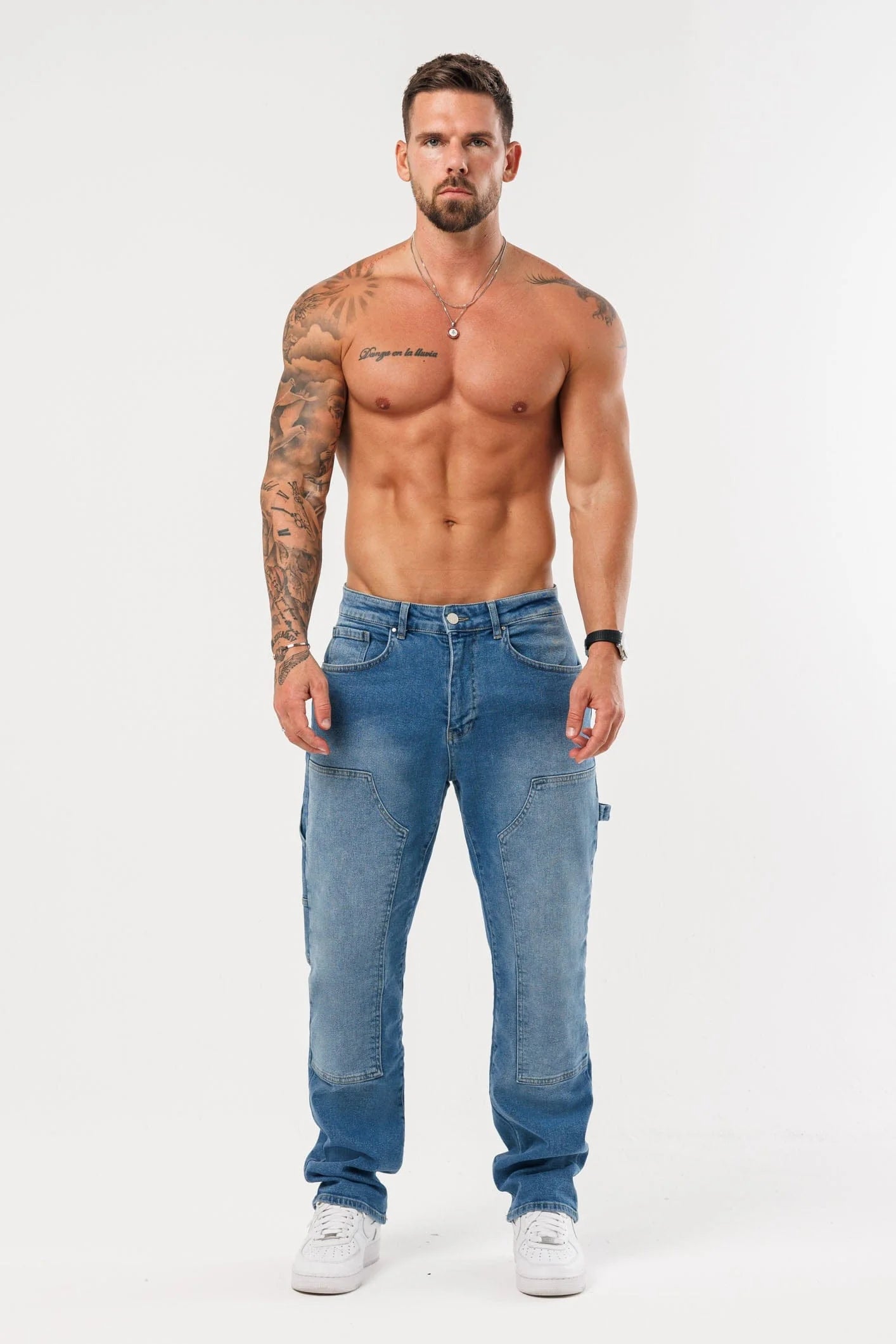 Men's Relaxed Fit Cargo Denim Jeans
