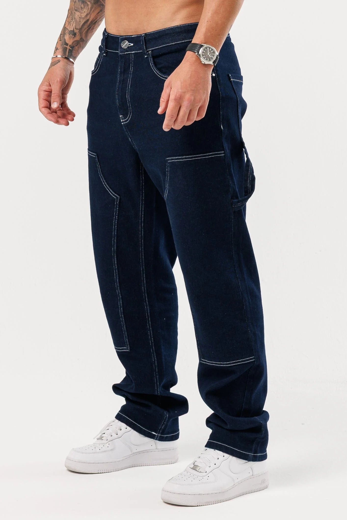 Men's Relaxed Fit Cargo Denim Jeans