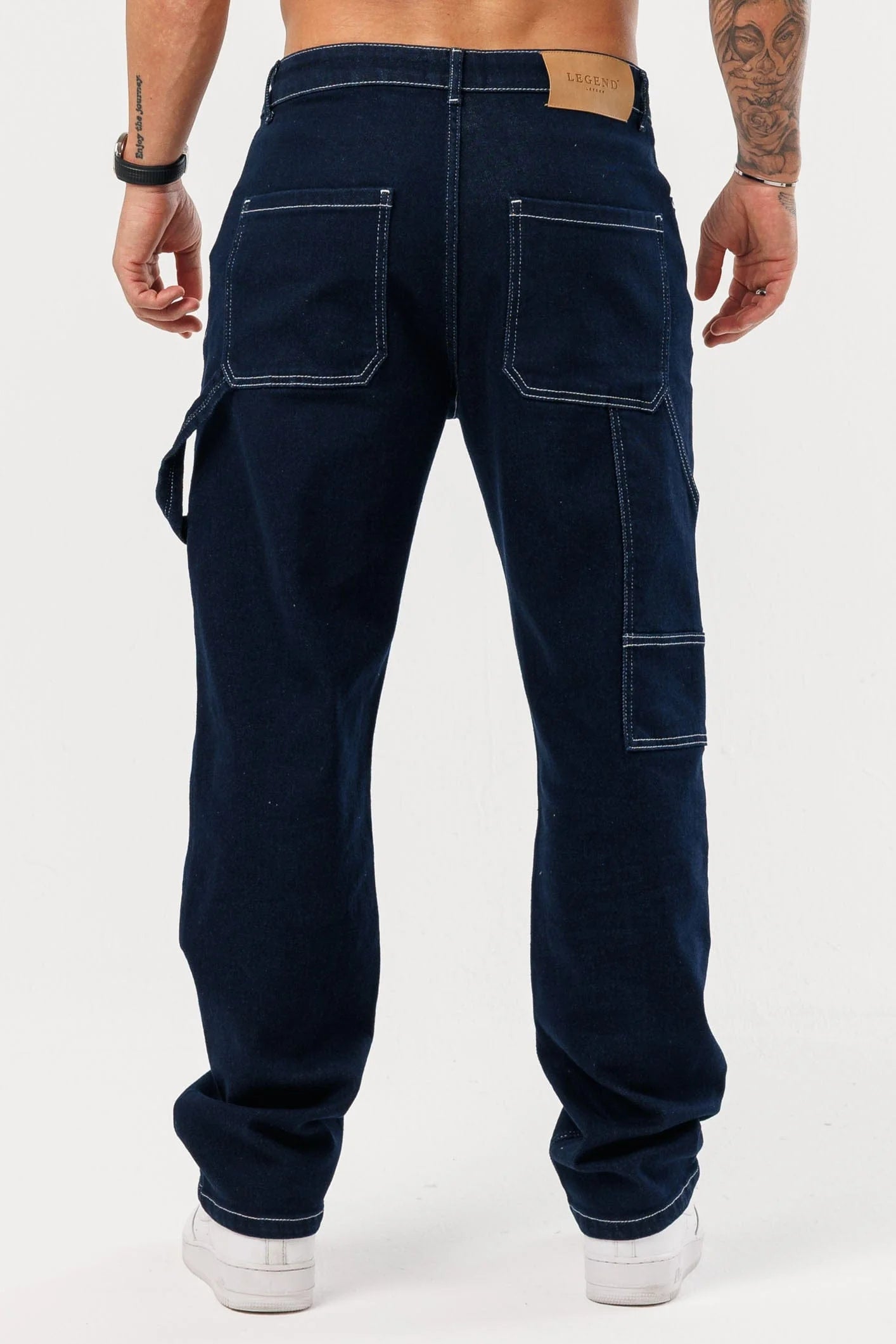 Men's Relaxed Fit Cargo Denim Jeans
