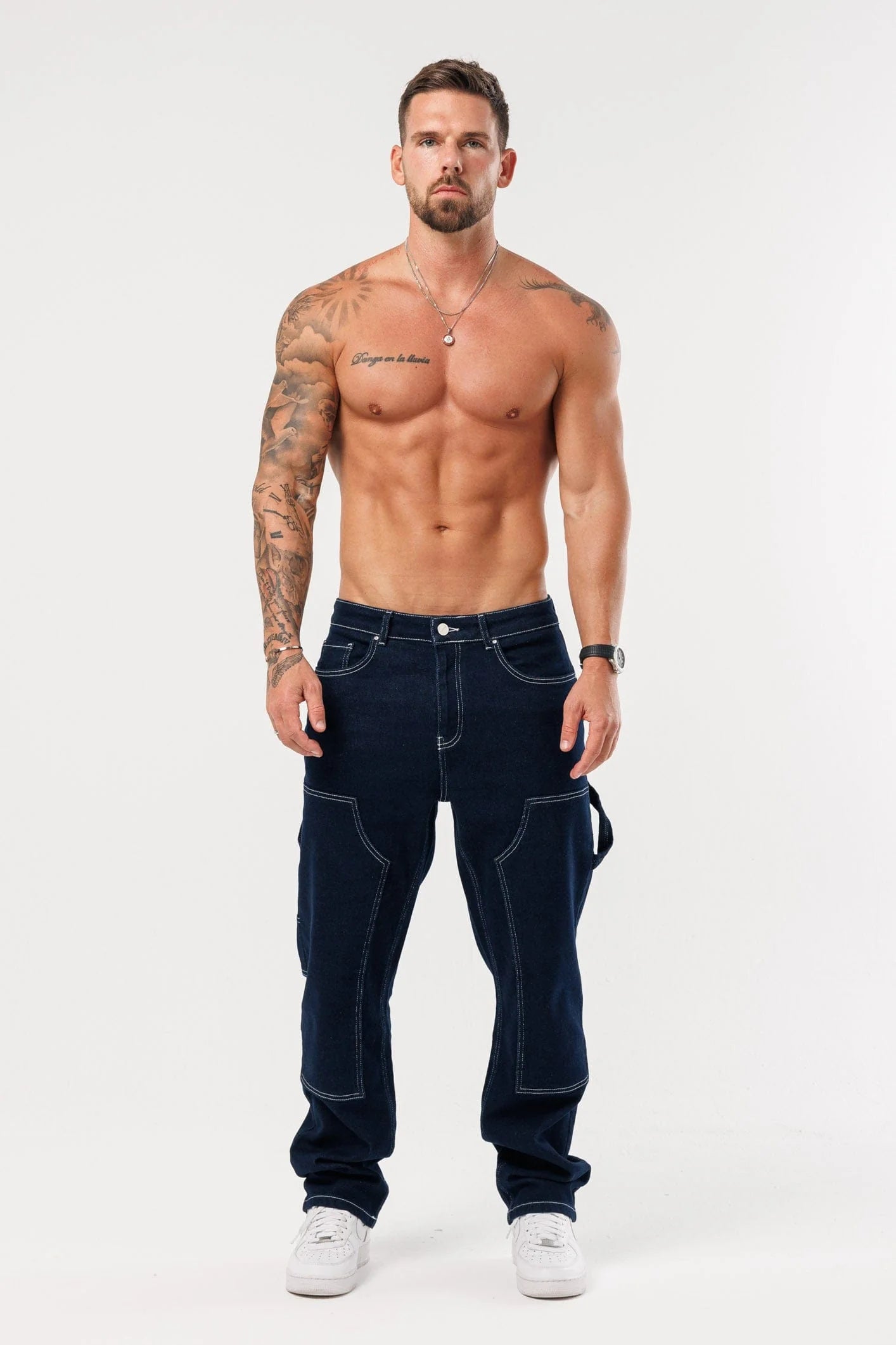 Men's Relaxed Fit Cargo Denim Jeans