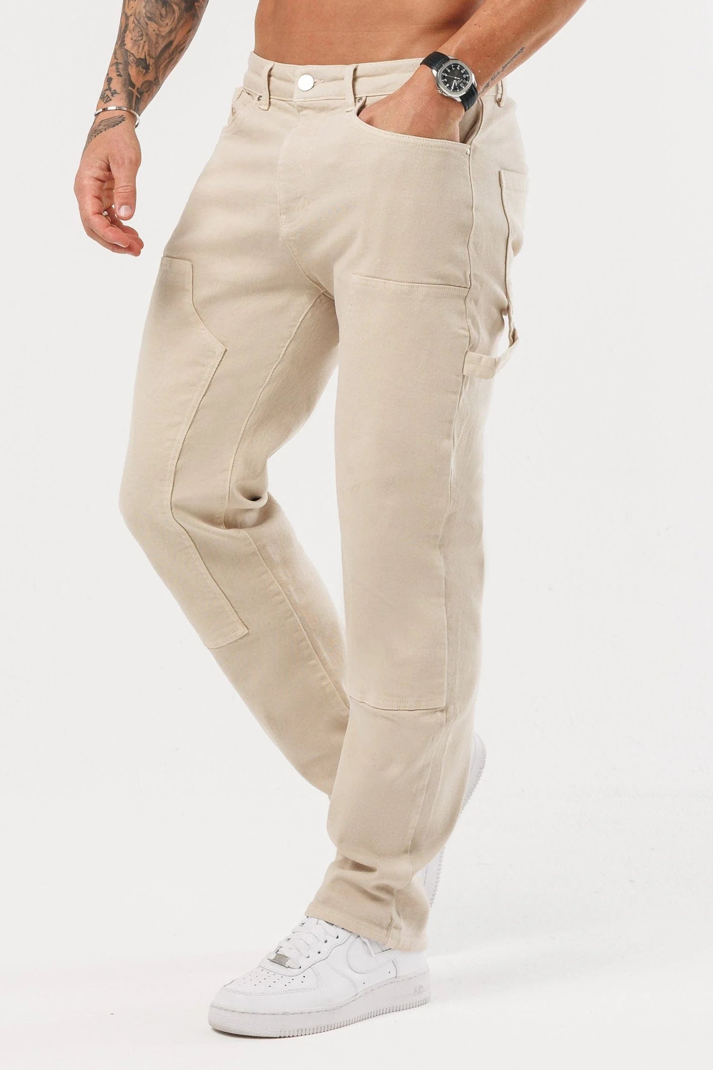 Men's Relaxed Fit Cargo Denim Jeans