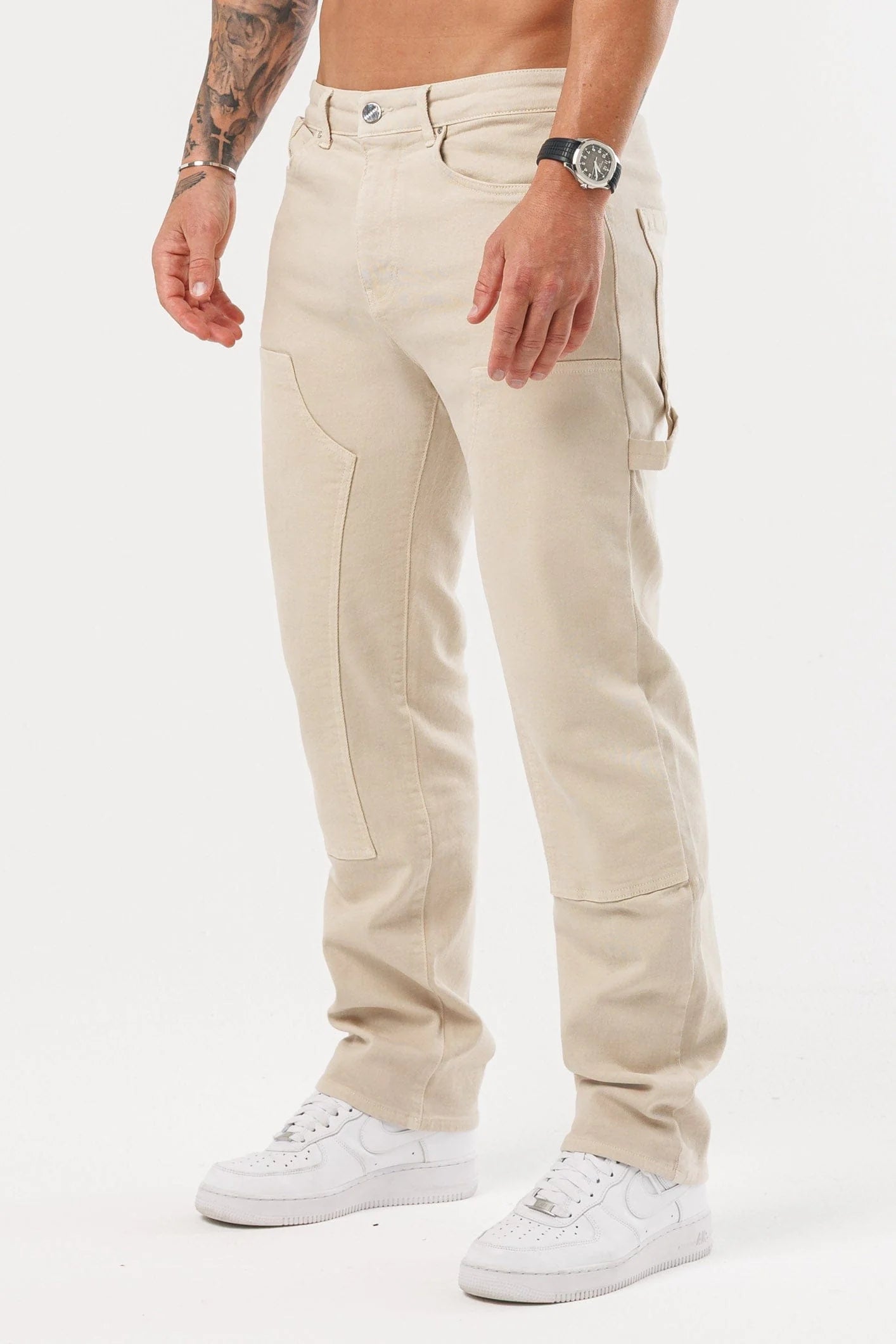 Men's Relaxed Fit Cargo Denim Jeans
