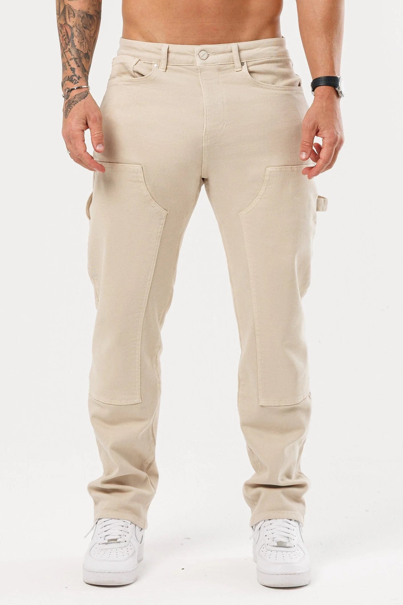 Men's Relaxed Fit Cargo Denim Jeans