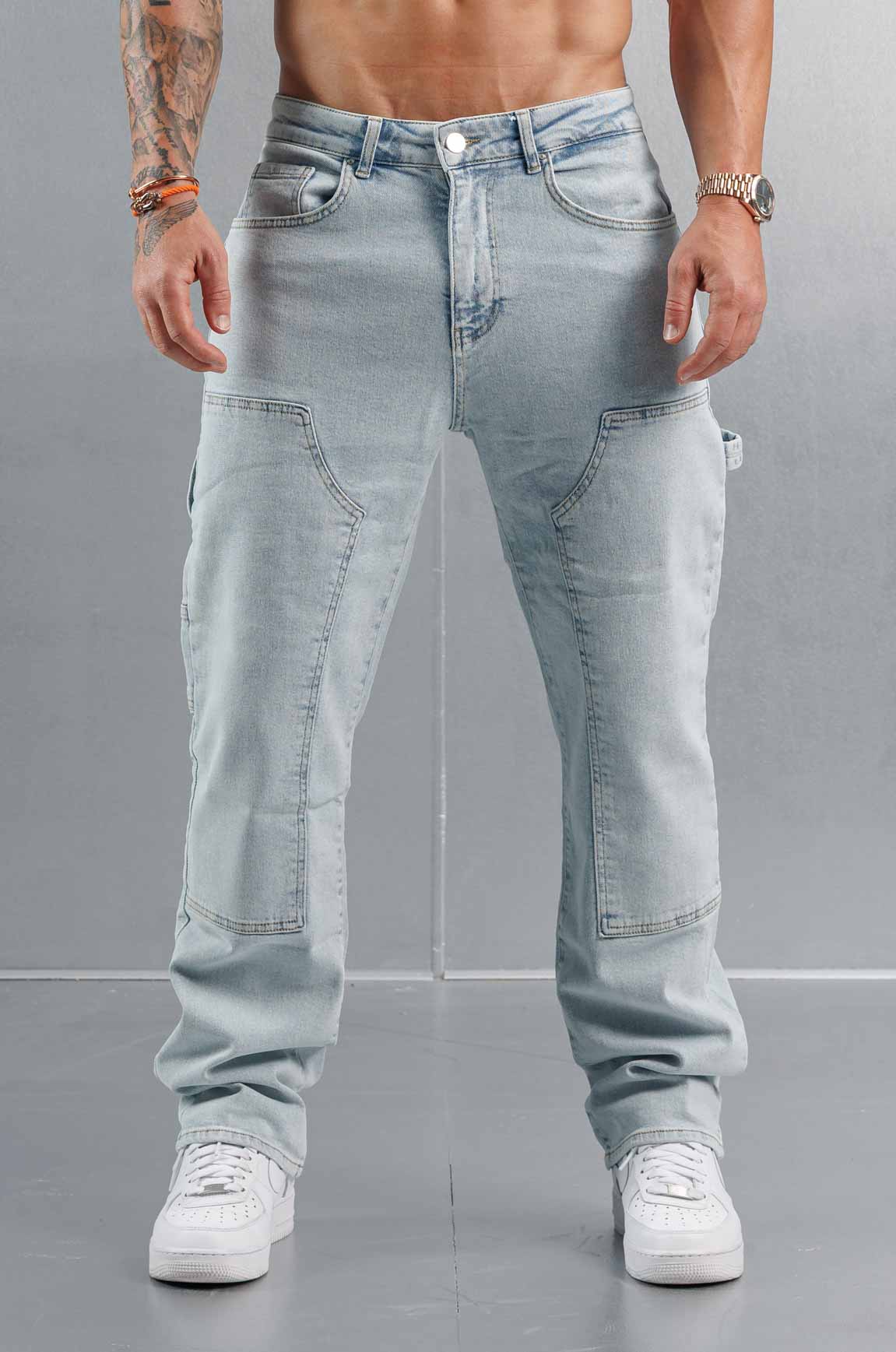 Men's Relaxed Fit Cargo Denim Jeans