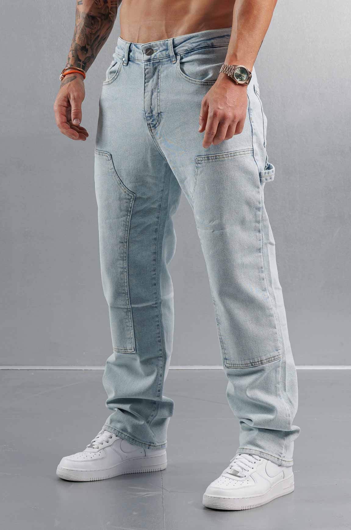 Men's Relaxed Fit Cargo Denim Jeans
