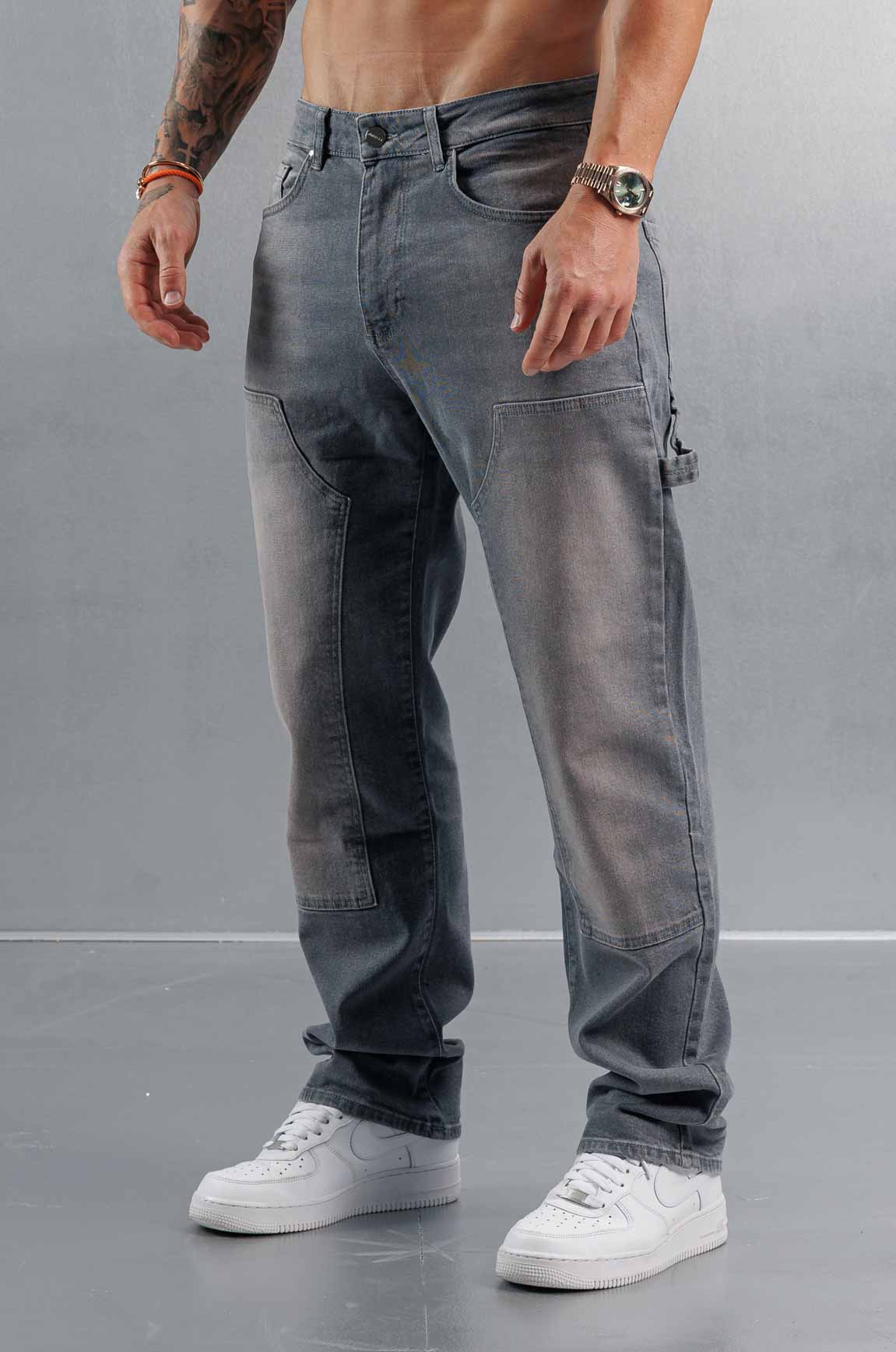 Men's Relaxed Fit Cargo Denim Jeans