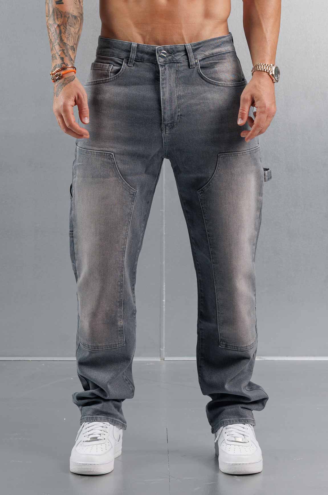 Men's Relaxed Fit Cargo Denim Jeans