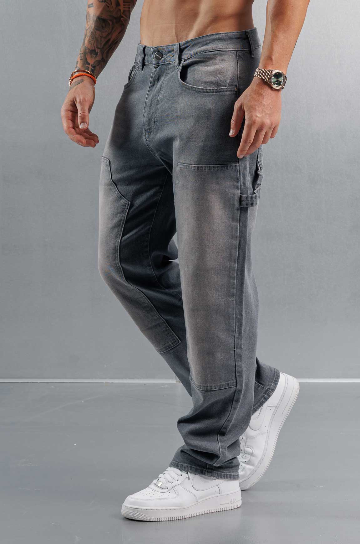 Men's Relaxed Fit Cargo Denim Jeans