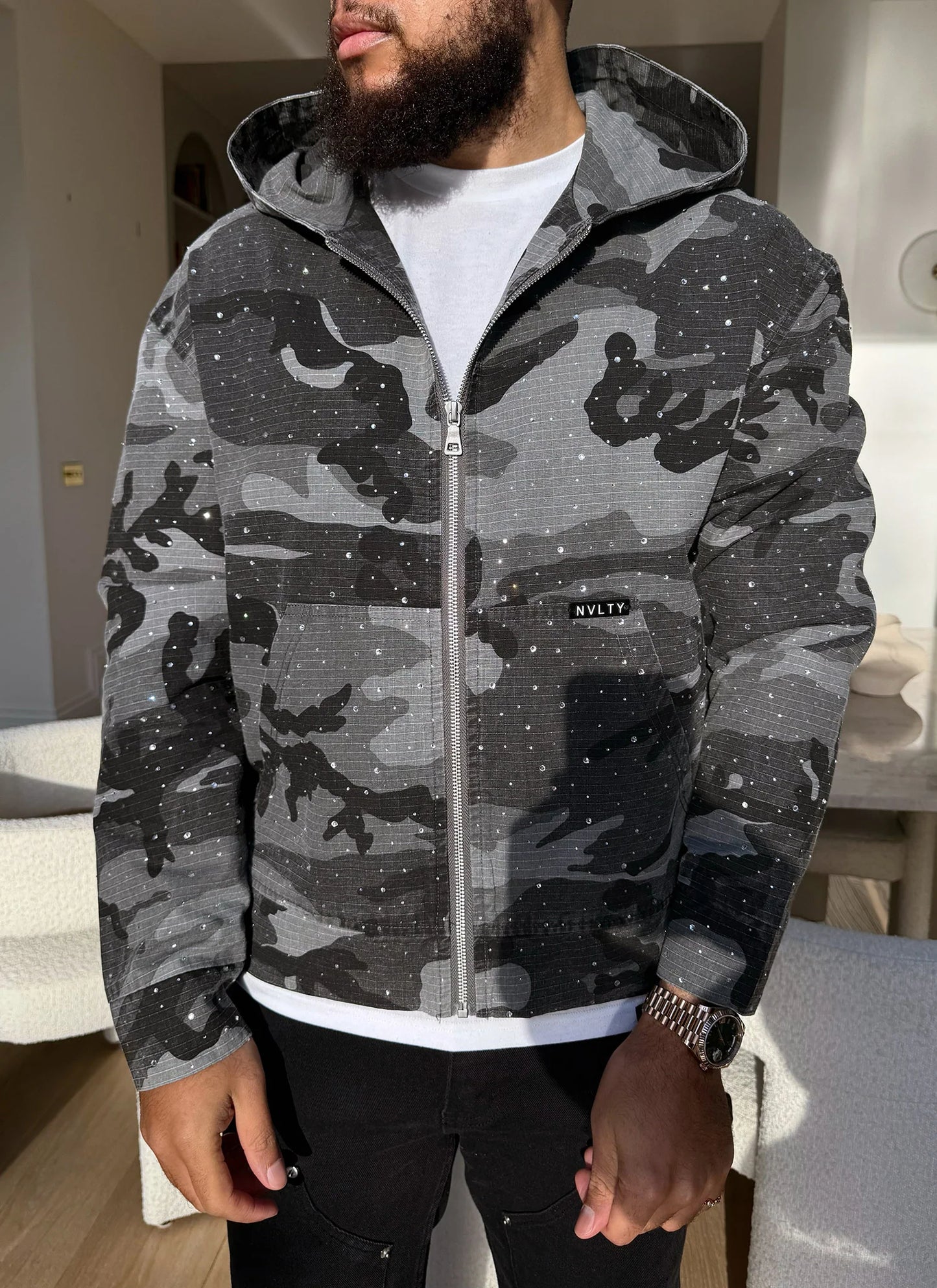 Vintage Flooded  Zip Hoodie Jacket