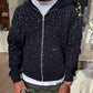 Vintage Flooded  Zip Hoodie Jacket