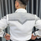 Men's Luxury Satin Rhinestone Western Shirt