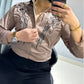 Men's Satin Embroidered Western Button Down Shirt
