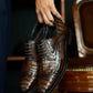 Handcrafted Exotic Skin Texture Men's Oxford Shoes
