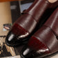 Men's Textured Leather Cap Toe Double Monk Strap Oxfords