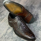 Men's Handcrafted Crocodile Texture Single Monk Strap Oxfords