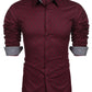 Men's Slim Fit Diamond Pattern Long Sleeve Shirt