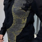 Men's Slim Fit Shirt with Intricate Rhinestone Leopard & Panther Embroidery
