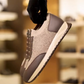 Men's Brown Textile Leather Slip-On Casual Sneakers