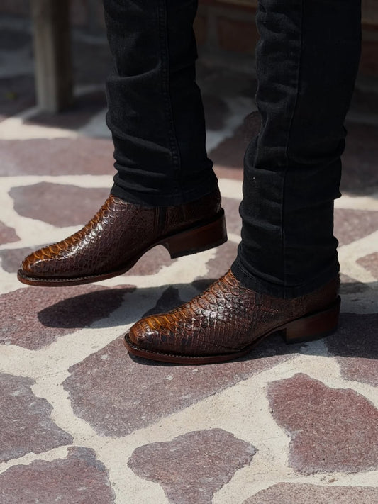 Men's Premium Handcrafted Python Snakeskin Western Cowboy Boots