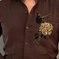 Men's Hummingbird & Rose Rhinestone Embroidered Dress Shirt