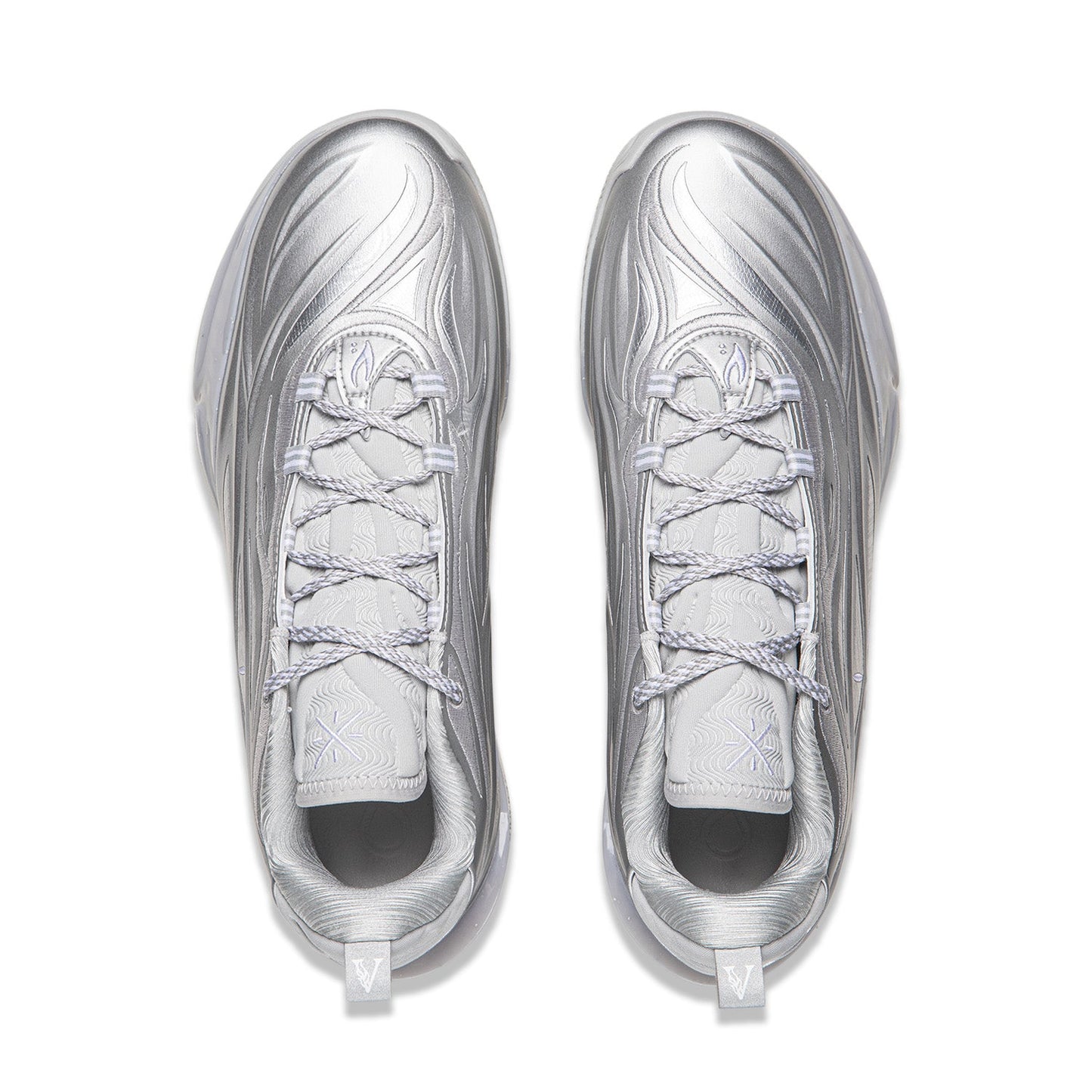 Men's Silver Metallic Stylish Wave Pattern Basketball Shoes