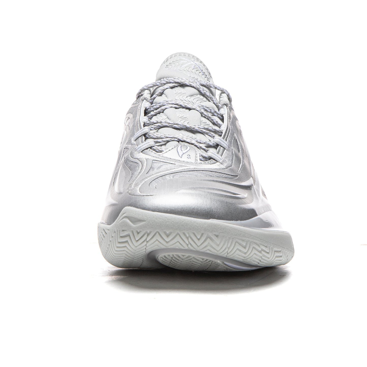 Men's Silver Metallic Stylish Wave Pattern Basketball Shoes