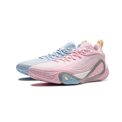 Men's Pink Blue Contrast Basketball Shoes