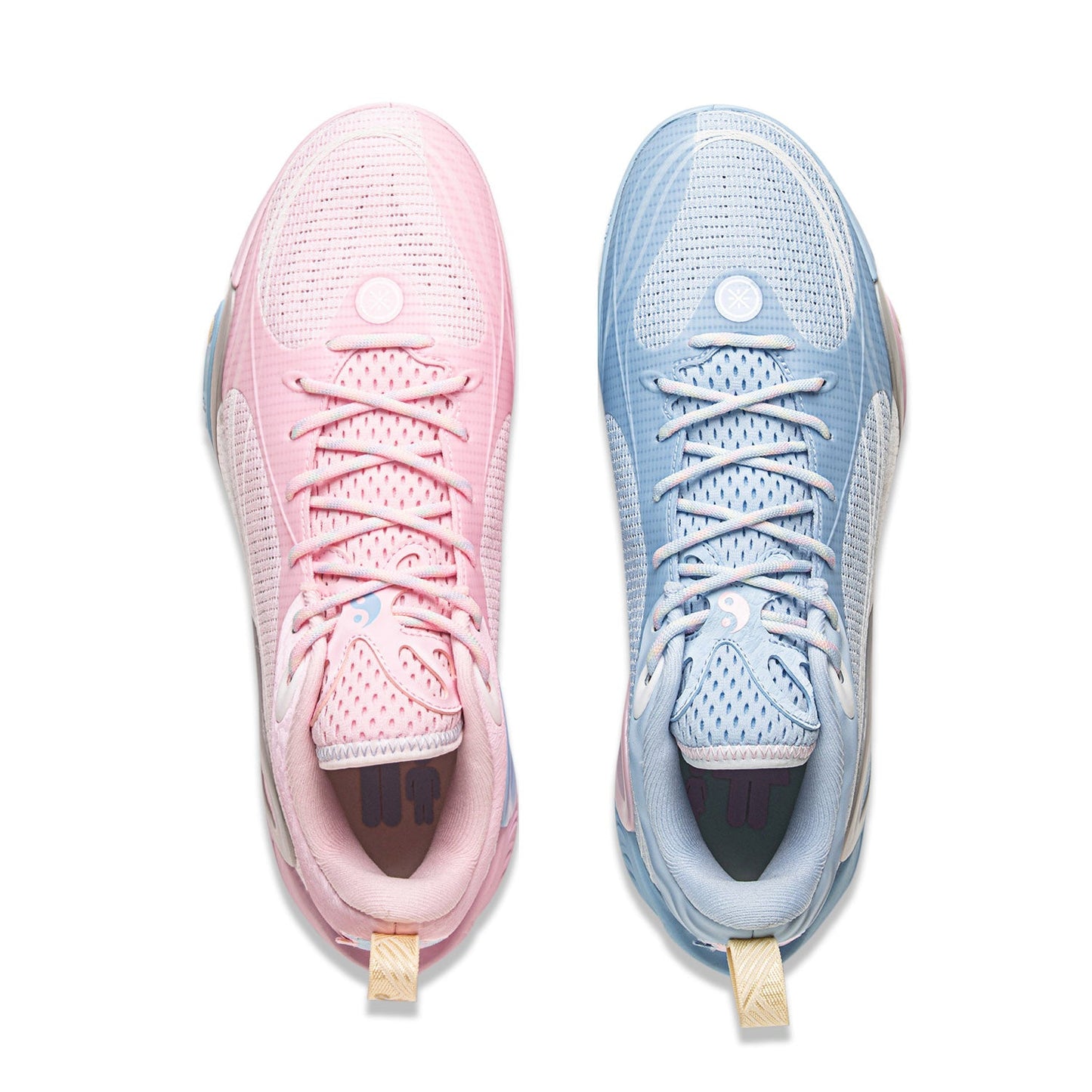 Men's Pink Blue Contrast Basketball Shoes