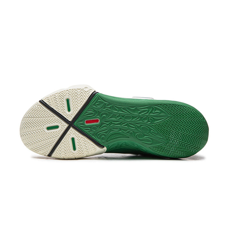 Men's Premium Two-Tone Green Retro Low-Top Basketball Shoes