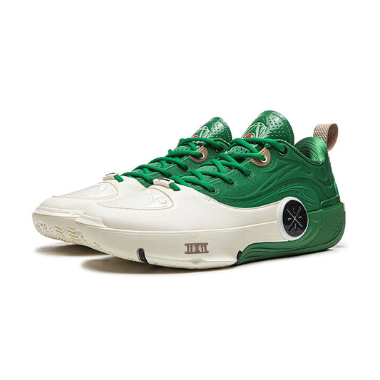 Men's Premium Two-Tone Green Retro Low-Top Basketball Shoes