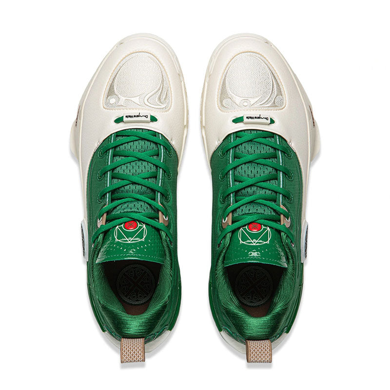 Men's Premium Two-Tone Green Retro Low-Top Basketball Shoes