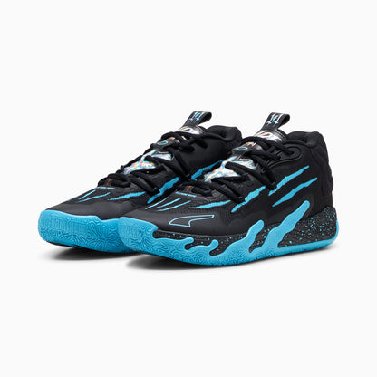Men's Black & Electric Blue Claw Pattern Shoes