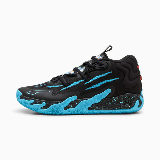 Men's Black & Electric Blue Claw Pattern Shoes