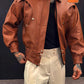 Men's PU Leather Elasticated Hem Jacket