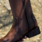 Narrow Square Toe Deerskin Cowboy Boots