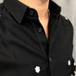 Men's Black Embroidery Casual Shirt