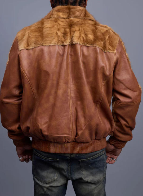 Men's Faux Fur Leather Jacket
