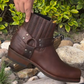 Men's Brown Leather Anti-Scratch Ankle Boots