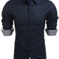 Men's Slim Fit Diamond Pattern Long Sleeve Shirt