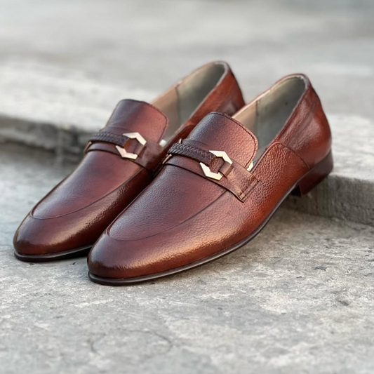 Italian Hand-crafted Brown Leather Loafers