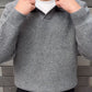 Men's V-neck Knitted Polo Pullover Sweater
