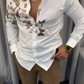 Men's Luxury Gold Butterfly Embroidered Shirt
