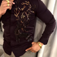 Men's Satin Shirt with Gold Sequin Trim
