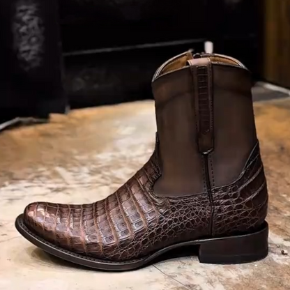 Men's Genuine Caiman Belly Leather Western Boots