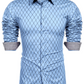 Men's Slim Fit Diamond Pattern Long Sleeve Shirt