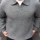 Men's V-neck Knitted Polo Pullover Sweater