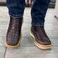 Men's Square Toe Leather Ankle Boots