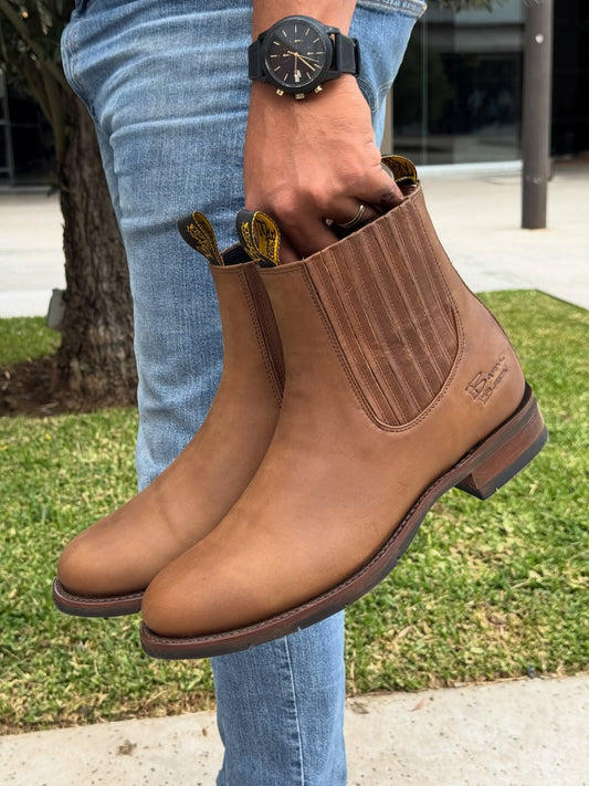 Classic Brown Leather Ankle Boots